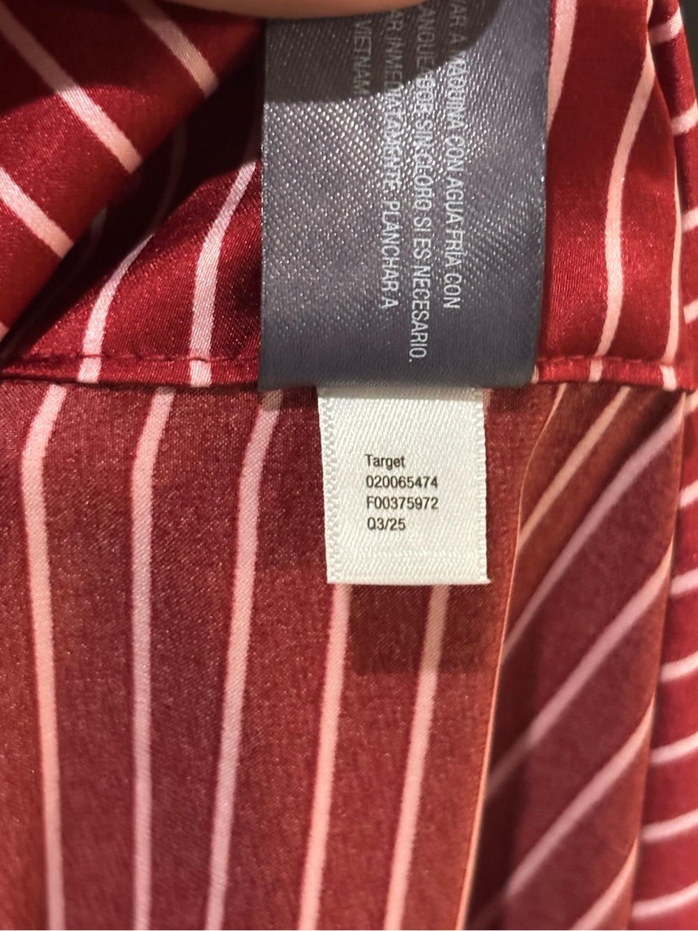 Auden Red & White Striped Satin Pajama Set XL - Picture 7 of 7